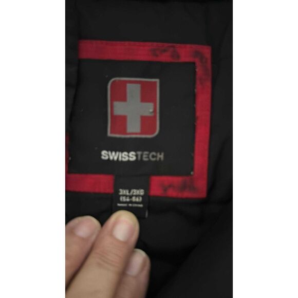 Men's Swiss Tech Coat 3X Black Insulated Winter Jacket Full Zipper - Picture 2 of 8